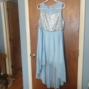 Beautiful Baby Blue Dress with Silver Sequins